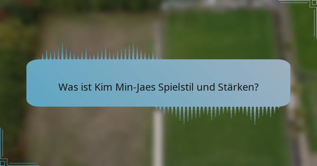 Was ist Kim Min-Jaes Spielstil und Stärken?