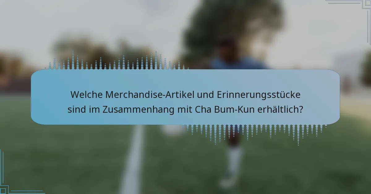 Welche Merchandise-Artikel und Erinnerungsstücke sind im Zusammenhang mit Cha Bum-Kun erhältlich?