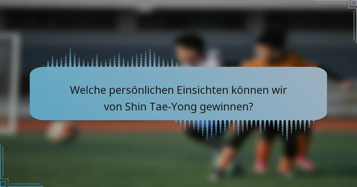 Welche persönlichen Einsichten können wir von Shin Tae-Yong gewinnen?